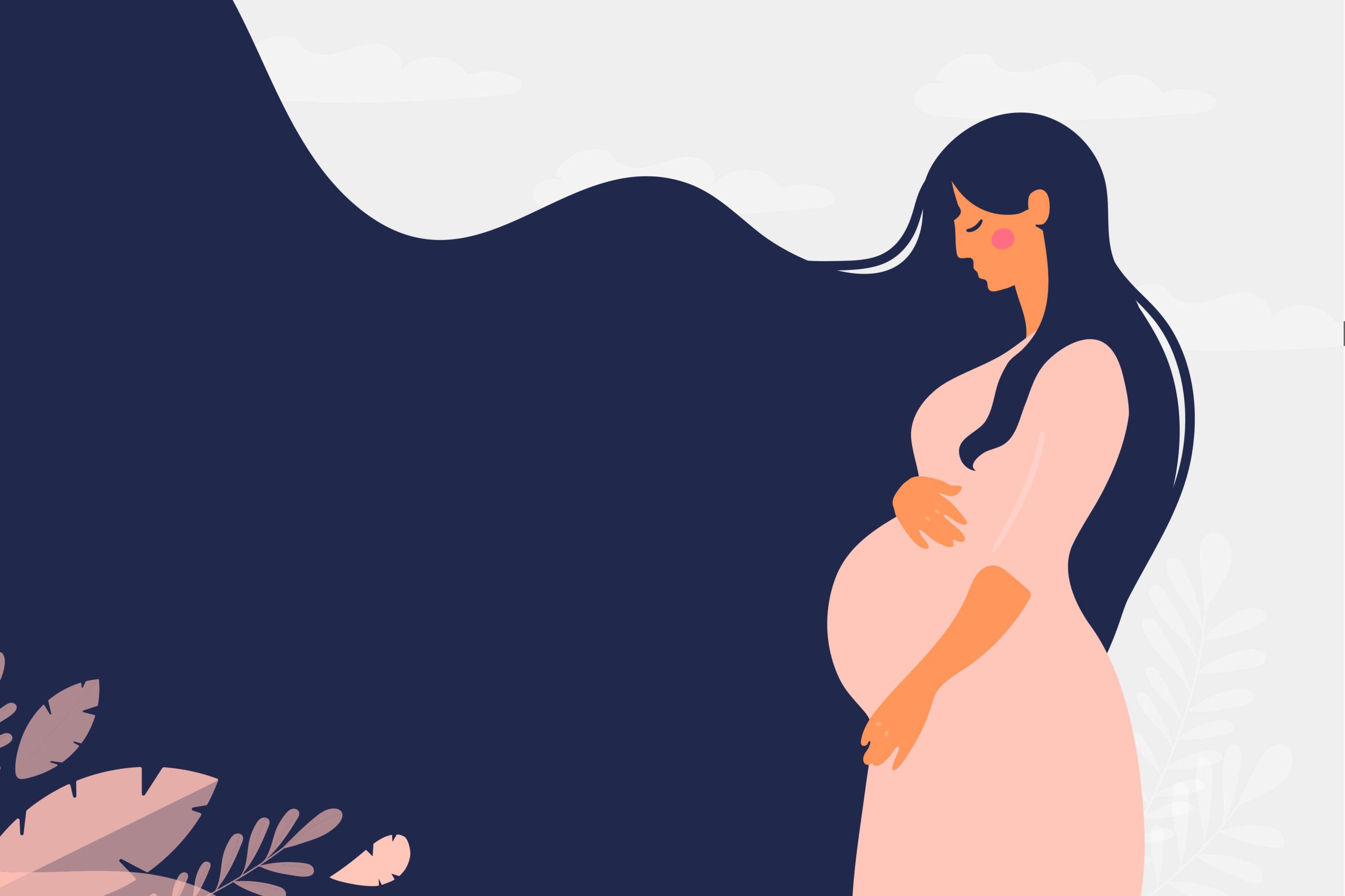 Ilustración embarazada reconectar contigo tras el embarazo